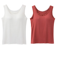 【買(mǎi)一送一】帶胸墊背心蕾絲花邊修身打底衫CSqy蕾絲花邊打底衫jd 【買(mǎi)一送一】白色+酒紅色 L (建議95-110斤)