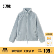 森馬（Semir）外套女插肩袖珊瑚絨仿羊羔毛2024冬季立領(lǐng)寬松夾克109724108003