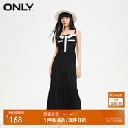 ONLY秋冬時(shí)尚V領(lǐng)蛋糕裙吊帶中長款連衣裙女|123407018 H1Z 黑色BLACK L 170/88A