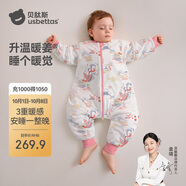 貝肽斯嬰兒睡袋暖姜恒溫兒童分腿睡袋嬰幼兒防踢被睡衣冬季加厚?鳳鸞M