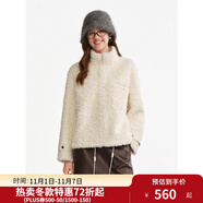 獨(dú)束大碼女裝【帕丁小熊】卷卷毛環(huán)保仿皮草外套立領(lǐng)寬松短外套冬 云朵白 3XL （尺碼：5）