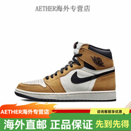 耐克（NIKE）AJ1aj1高幫黑曜石男女情侶同款學(xué)生休閑運(yùn)動鞋 小麥色 39