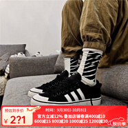 阿迪達斯 （adidas）三葉草男休閑鞋女2025年秋季情侶舒適低幫NIZZA板鞋運動鞋CQ2333 CQ2332/1號黑色/亮白 36.5 225/4