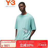 Y-3【 開學(xué)季】y3 GXS SS TEE春夏新款男士T恤圓領(lǐng)短袖t50IV7743 青色 S
