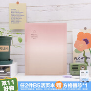國(guó)譽(yù)(KOKUYO)淡彩曲奇·晴空·B5活頁(yè)本大容量筆記本子附5張分隔頁(yè)40張橫線日落紅橙WSG-RUVP11RY