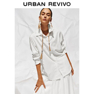 UR2026春季新款女裝簡(jiǎn)約通勤氣質(zhì)風(fēng)長(cháng)袖開(kāi)襟襯衫UWB250002 本白 M