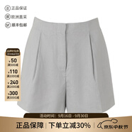 阿瑪尼（ARMANI）AX 25春夏新品 女士亞麻休閑褲短褲女裝中秋禮物女3DYS12 YN1RZ 1995 淺灰色 M /品牌原碼 4