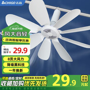 志高（CHIGO）小吊扇 小型電風(fēng)扇 小風(fēng)扇家用學(xué)生宿舍床上大風(fēng)力6頁(yè)蚊帳扇懸掛式微風(fēng)吊扇便攜小電扇 新升級8葉款-大風(fēng)力