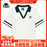 卡帕（Kappa）背靠背復古短袖polo衫女2025新款夏針織半袖撞色t恤女款 韓國白-012 S