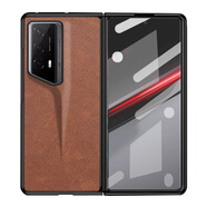 邁琪數碼（Maqi Star）榮耀MagicV2RSR保時(shí)捷手機殼防摔素皮商務(wù)保護套 【pu皮】復古棕 榮耀 Magic V2 RSR 保時(shí)捷【成品+殼膜