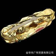 笨笨豆福字金錢豹汽車擺件 大號21合金鑲鉆金錢豹車載香水座擺件 21合金底座福豹