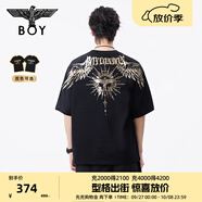 BOY LONDON【暗黑羅盤】夏情侶款短袖權杖印花炸街潮牌T恤N01906 黑印金N01906 經(jīng)典升級款 S