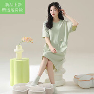 紅豆（Hodo）女士新款睡裙夏季純棉短袖可外穿休閑 Y8818_Q627 2XL 【建議140-160斤穿】