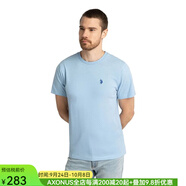 U.S. POLO ASSN.美國馬球協(xié)會男款T恤短袖圓領(lǐng)純色男士半袖LOGO春夏基礎(chǔ)經(jīng)典休閑 Surf Blue Heather淺藍(lán)色 S