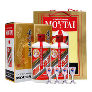 茅臺（MOUTAI）貴州茅臺酒 飛天茅臺 醬香型白酒 婚慶宴請 43度 500mL 2瓶 送禮袋