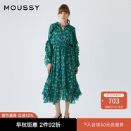 moussy 【歐陽(yáng)娜娜同款】女裝新款度假連衣裙028GAH30-6140 035花紋綠色 S 00001