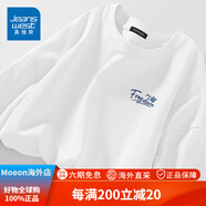 真維斯（Jeanswest）t恤男長(cháng)袖美式潮流寬松基礎款上衣男款秋秋冬季百搭打底衫F 【純棉長(cháng)袖】白色(千紙鶴飛胸標) S 165__【真維斯保障】