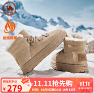 駱駝雪地靴女防滑加絨加厚保暖防寒棉鞋男 P24W223608 杏色/女款 38 