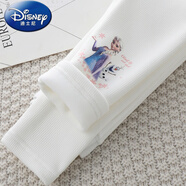 迪士尼（Disney）女童加絨打底褲秋冬款兒童一體絨白色褲子外穿寶寶冬季保暖長(cháng)褲子 白色-愛(ài)莎加絨直筒【A類(lèi)、】 130 (建議身高130cm左右)