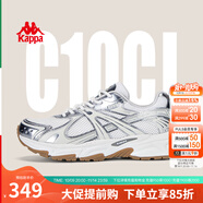 KAPPA卡帕女鞋運動鞋女2025秋季新款減震跑步鞋復古厚底休閑老爹鞋子女 經(jīng)典白/銀色012 39