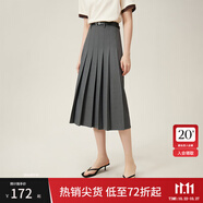 范思藍(lán)恩學(xué)院感通勤時(shí)髦知識(shí)分子半身裙女百褶長(zhǎng)款裙子24FS12177 深灰色 S
