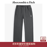 Abercrombie & Fitch經(jīng)典小麋鹿圖案女裝24春秋美式抓絨直筒運動衛(wèi)褲長褲147-4060 黑色 XL (170/96A)