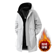 WHIM NASA春男士秋冬季2026新款大碼休閑夾克外套男中長(cháng)款風(fēng)衣加絨 卡其色 加絨加厚款 XL