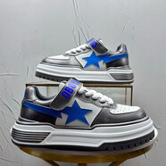 吉普森歐洲站男鞋2025秋季新款拼色高端休閑板鞋小眾個(gè)性百搭運動(dòng) 白灰增高款 43 標準皮鞋碼