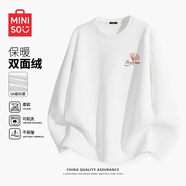 名創(chuàng)優(yōu)品打底衫男圓領(lǐng)保暖衣冬季情侶款加絨磨絨抗菌內(nèi)搭體恤衫Z 白色 2XL