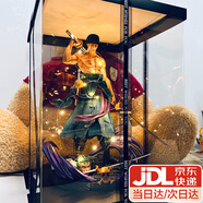 軒島海賊王手辦路飛索隆航動(dòng)漫周邊模型機箱桌面擺件玩具生日禮物男生 夢(mèng)幻索隆24cm【禮盒+禮袋】雙頭雕+燈串 七夕情人節禮物送男朋友10-14十15歲二次元主機