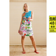 ZOCI麻料女裝亞麻高級女連衣裙歐美2025新獨立站個性時尚無袖背心款 花色 2XL