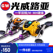 光威路亞竿套裝雙稍魚竿打黑翹嘴紡車碳素槍柄桿水滴輪拋竿海竿 槍柄2.4米雙稍+水滴輪左+鉆石套