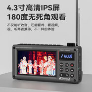 山水（SANSUI）F69老人全波段收音機老年人插卡視頻音樂(lè )播放器迷你音箱便攜式隨身聽(tīng)FM調頻廣播音響藍牙音箱 灰色