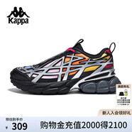 卡帕（Kappa）背靠背運動(dòng)鞋情侶款男款2025新款休閑老爹鞋男鞋跑步鞋子女款 黑色-990 44