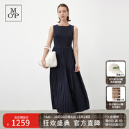 Marc O'Polo/MOP【商場同款】夏季新款背心式相拼優(yōu)雅質(zhì)感連衣裙女輕奢裙子 藏青899 XXS /32