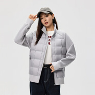 semir森馬情侶款拼接輕薄羽絨服冬季女裝2025新款時尚保暖防寒服外套男 森馬灰色 S