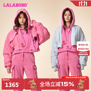 拉拉波波春新款設(shè)計(jì)感雙面穿夾克女亮片繡高級(jí)抽褶袖外套LBDA-WSJW 粉色 常規(guī) L