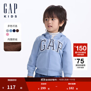 蓋璞【大小童同款】男女童logo抓絨衛(wèi)衣外套646082 藍(lán)色 100 cm(2-3歲)亞洲尺碼