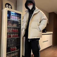 VZVG學(xué)生棉服冬季保暖面包服男士套裝帥氣一整套青少年棉衣搭配三件套 a【3件裝】127棉衣杏色+加絨衛衣 S
