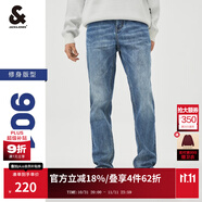 杰克·瓊斯（JACK&JONES）男裝修身牛仔褲男彈性品牌男褲休閑高檔潮流四季款寬松直筒褲子 084中牛仔藍 略偏大，卡碼拍小 30 170 W30/L30