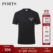 PORTS寶姿男裝夏季牛氣沖天休閑時尚圓領(lǐng)短袖T恤男MM8N130MCC039 黑色 L