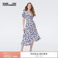 Diane von Furstenberg[博主同款]DVF2025秋季新款V領(lǐng)短袖植物印花度假茶歇裙DS2T035 FRSBD XS / 2