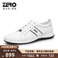 零度Zero男鞋休閑皮鞋新款男士休閑鞋百搭輕便軟底戶(hù)外健步鞋子男潮 白色 39