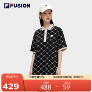 FILA FUSION斐樂官方潮牌女子連衣裙夏時(shí)尚寬松POLO領(lǐng)連身裙