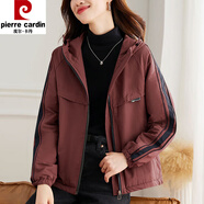 皮爾卡丹加絨加厚女士派克服小個(gè)子棉服2025季新款棉襖連帽外套安可拉紅 安可拉紅 XL 【建議120-135斤】