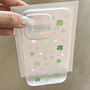 OPPO小清新滿(mǎn)屏四葉草適用蘋(píng)果16promax手機(jī)殼iPhone15/14磨砂13pro團(tuán)毒TFBOYS追星女oppo華為榮耀小米 磨砂大孔，透白-Z625滿(mǎn)屏四葉草 iPhone_16_Pro_M