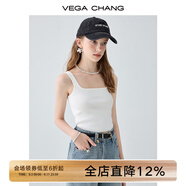 VEGA CHANG純色吊帶背心女2025年夏季新款修身顯瘦內搭無袖上衣針織打底衫 貝殼白 M