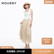 moussy 女裝新品甜美森系風(fēng)木耳邊波點(diǎn)半身裙女028HSA30-1981 070米色 M