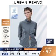 UR2025春季新款女裝時尚休閑百搭抽繩立領瑜伽上衣UWS350009 冷灰 S