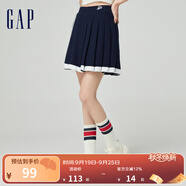 Gap女裝春季運(yùn)動(dòng)針織不對(duì)稱迷你百褶短裙活力半裙876133 海軍藍(lán) 160/62A(S)亞洲尺碼